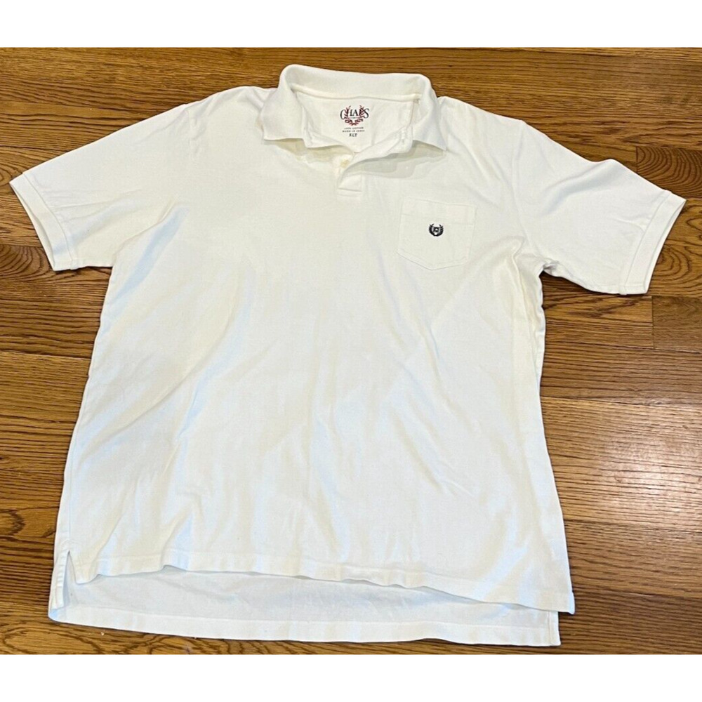 Men’s Size XL Tall‎ Chaps Men's Polo White 100% Cotton